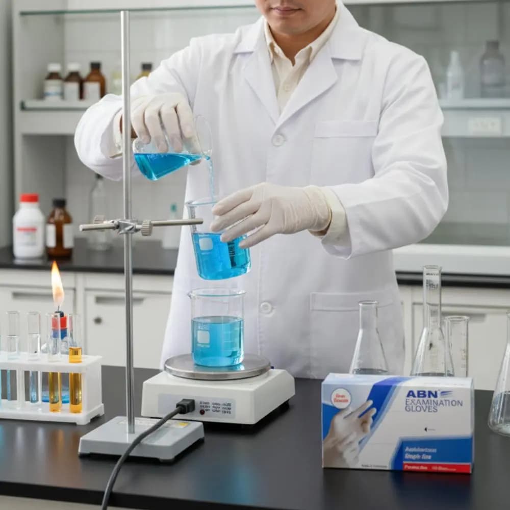 ABN Gloves Sarung Tangan Medis Bahan Latex Putih Isi 100 Pcs