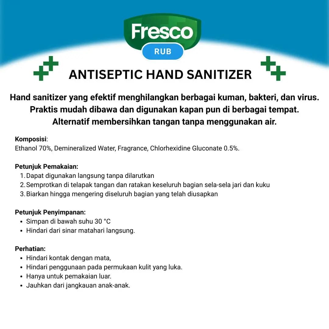 FRESCO Hand Rub - Antiseptic Hand Sanitizer 50ml
