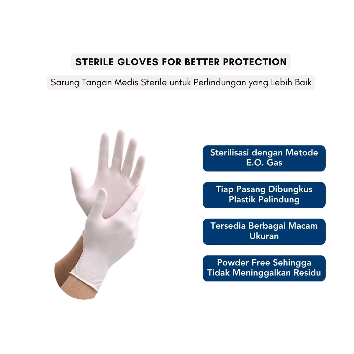 ABN Surgical Gloves Sarung Tangan Medis Sterile Sekali Pakai Powder Free